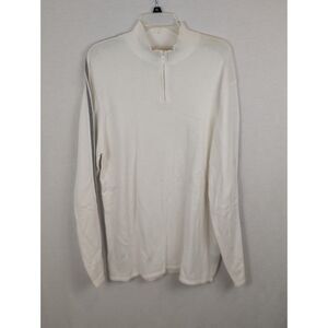 DKNY Jeans Quarter Zip Sweater White Men's Size XL NWT